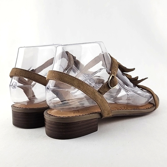 Indigo By Clarks Tan Suede Leather Slingback Strappy Sandals Low Heel Size 7M - Picture 8 of 16